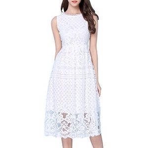 White Lace Overlay Dress
